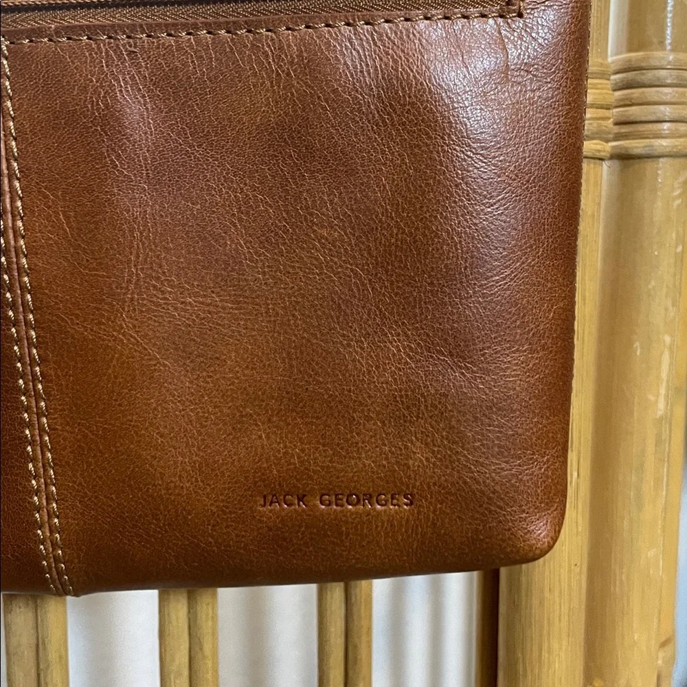 Jack Georges Brown Buffalo Leather Crossbody Bag - Picture 5 of 8